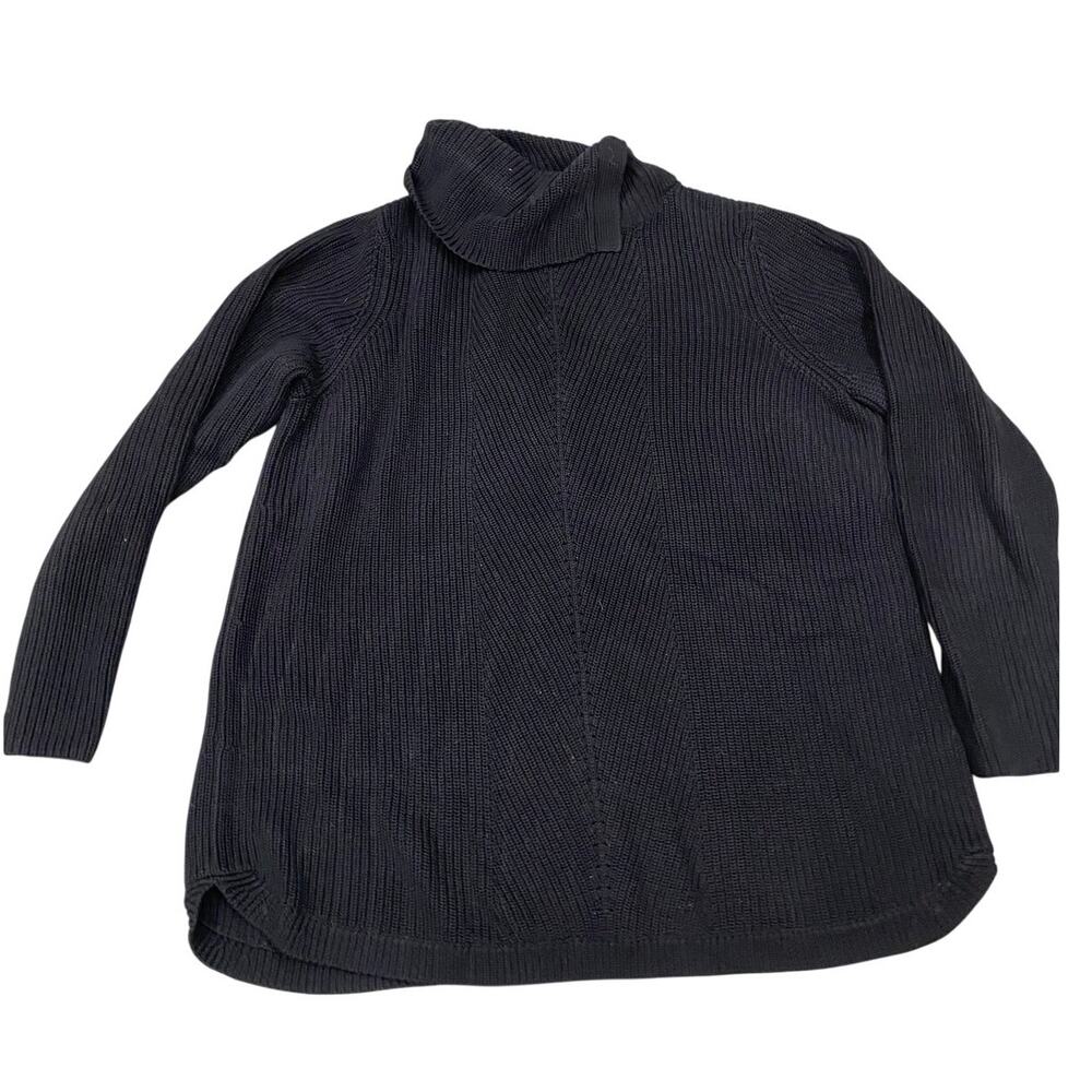 Talbots Women's Chunky Long Sleeve Cowel Neck. Sweater. Tunic, L Black